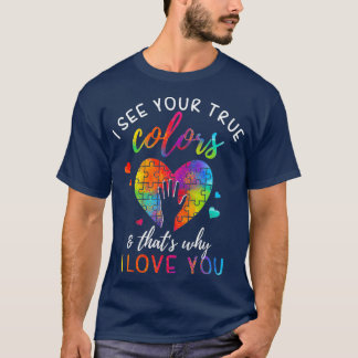 Jag ser din sanna Färg Puzzle World Autism Month T Shirt