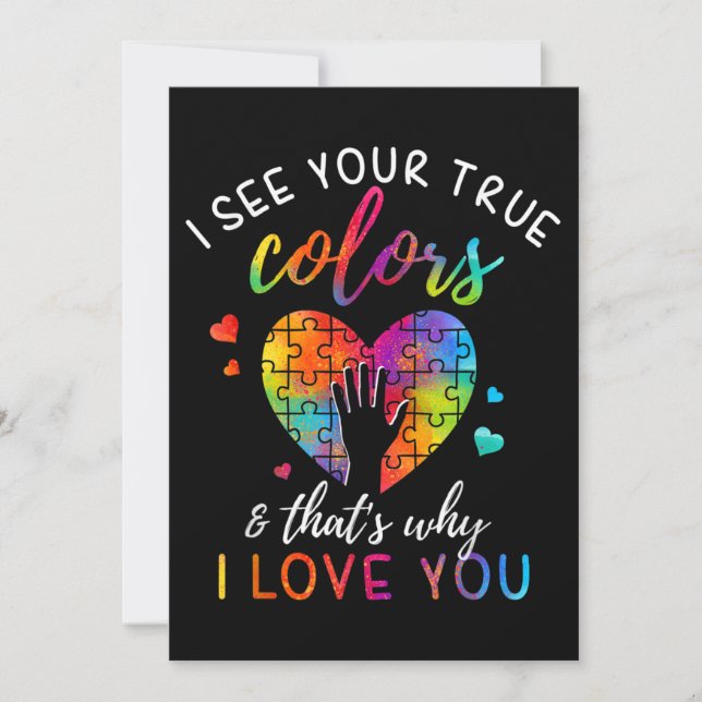 Jag ser dina sanna färger, Autism i Pusselvärlden Inbjudningar (Framsida)