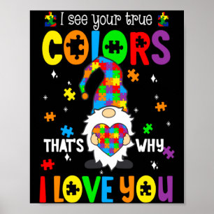 Jag ser dina sanna färger Gnomes Autism Acceptans Poster