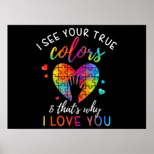 Jag ser ditt sanna Färg, puzzle World Autism Poster