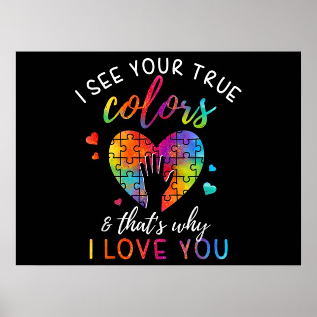 Jag ser ditt sanna Färg, puzzle World Autism Poster (Framsidan)