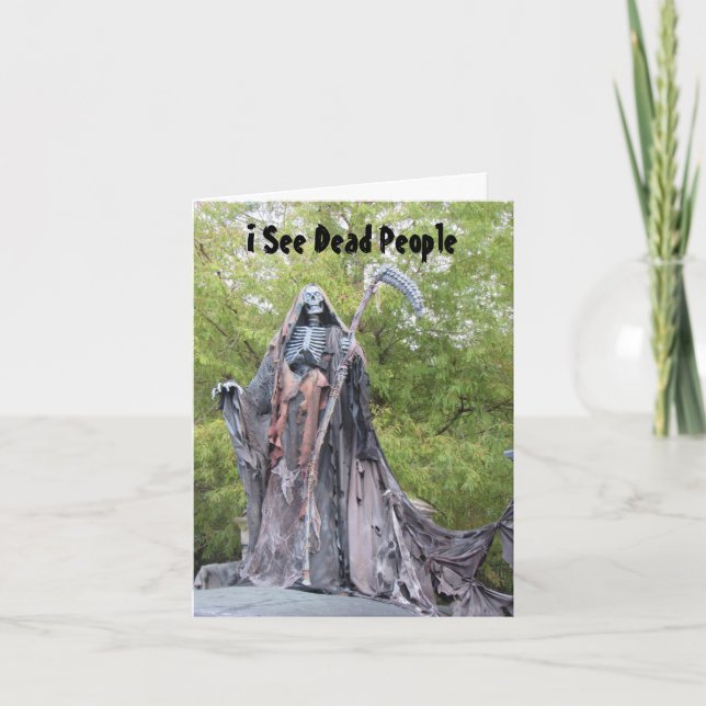 Jag ser döda människor - humorkortet Halloween Helgkort (Framsida)