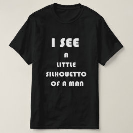 Jag ser ett litet silhuetto av en man t shirt