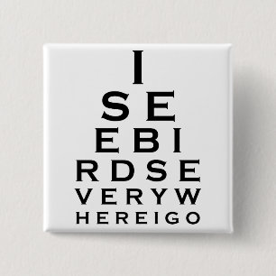 Jag ser fågel Eyechart Knapp