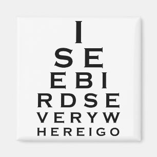 Jag ser fågel Eyechart Magnet