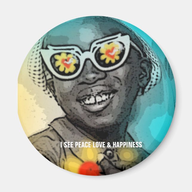 JAG SER FRED KÄRLEK & HAPPINESS MAGNET (Framsidan)