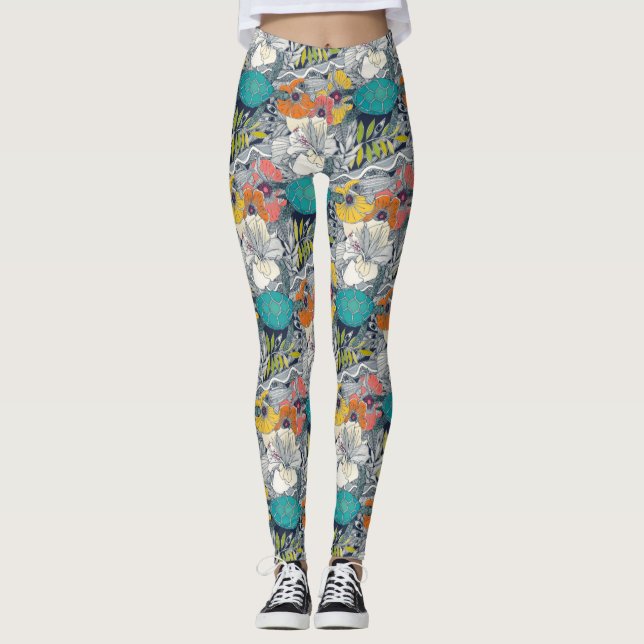 Jag ser hawaii-mörkens bortfall. leggings (Framsida)