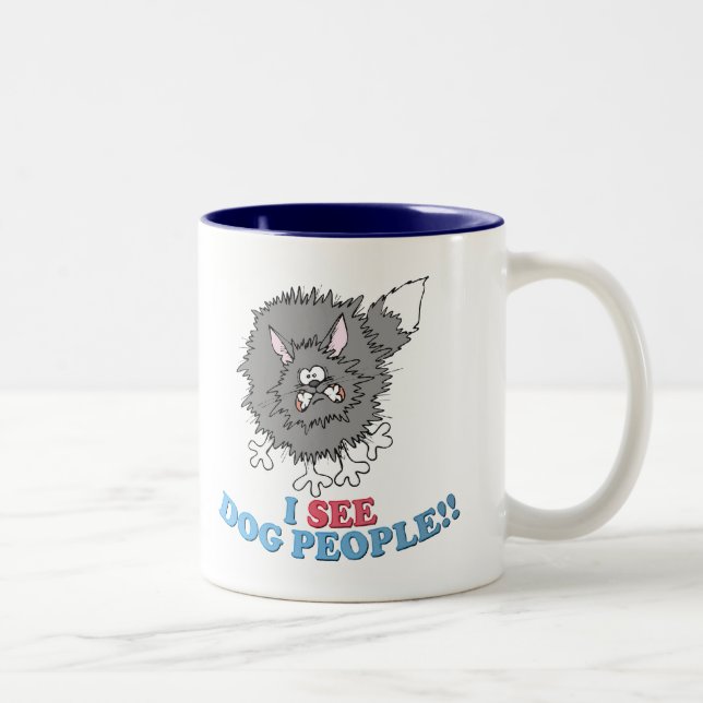 JAG SER HUNDFOLK! Två-Tonad MUGG (Höger)
