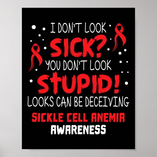 Jag ser inte ut som sjukan Cell Anemi Awareness Su Poster (Framsidan)