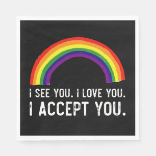 Jag ser jag älskar dig jag accepterar dig Gay Prid Pappersservett