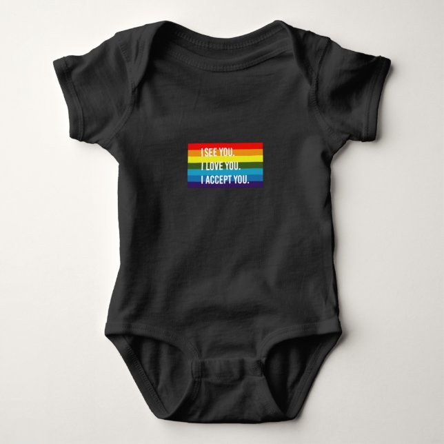Jag ser jag älskar dig jag accepterar dig Gay Prid T Shirt (Framsida)