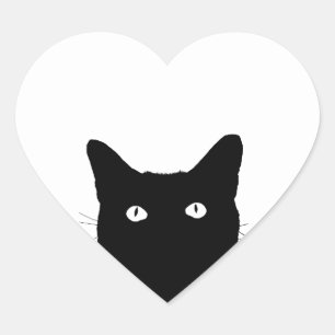 Jag ser kattklick för att välja din Färg-dekor Hjärtformat Klistermärke