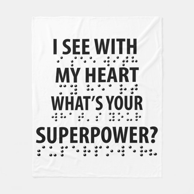 Jag ser med mitt hjärta - blinkande blindskrift fleecefilt (Framsidan)