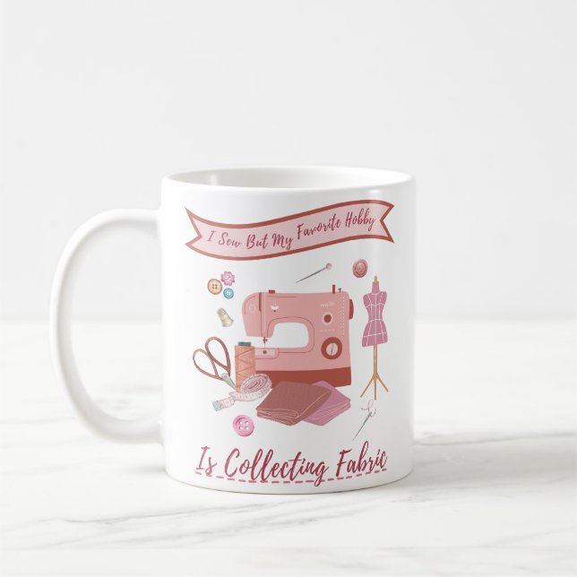 Jag ser, men min favorithobby samlar in Fabric Kaffemugg (Vänster)