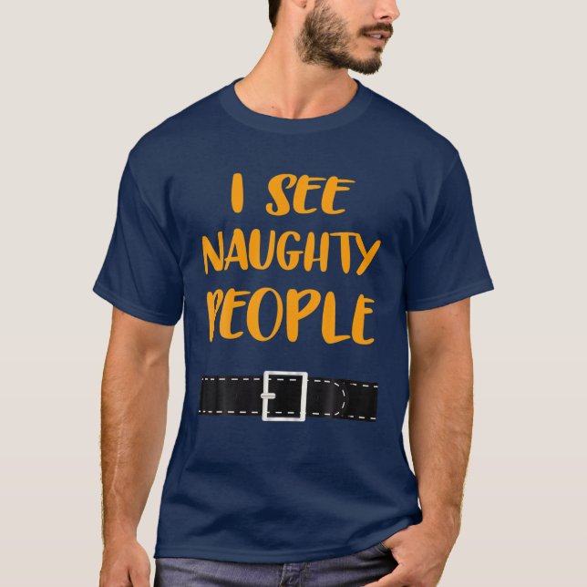 Jag ser Naughty People Santa Elf Costume X T Shirt (Framsida)