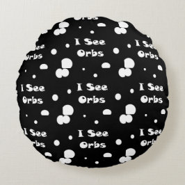 Jag ser Orbs-round-kudde Rund Kudde