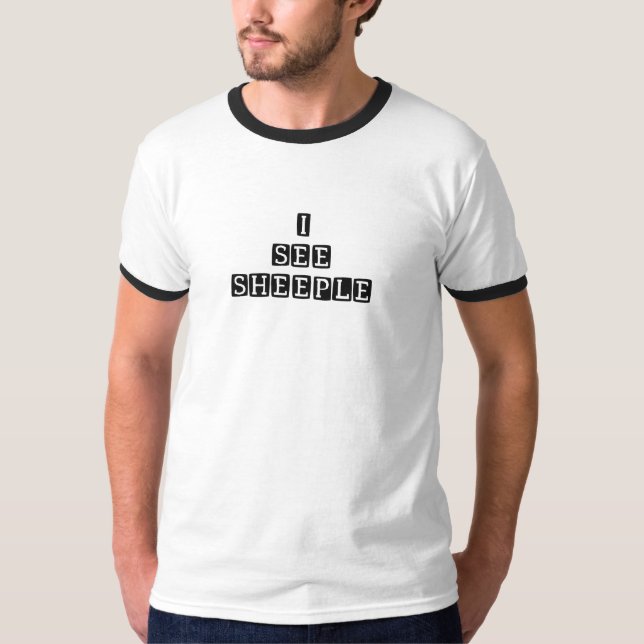 Jag ser Sheeple T Shirt (Framsida)