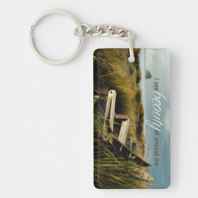 "Jag ser skönhet" Motivering-bekräftelse Nyckelring (Framsidan)