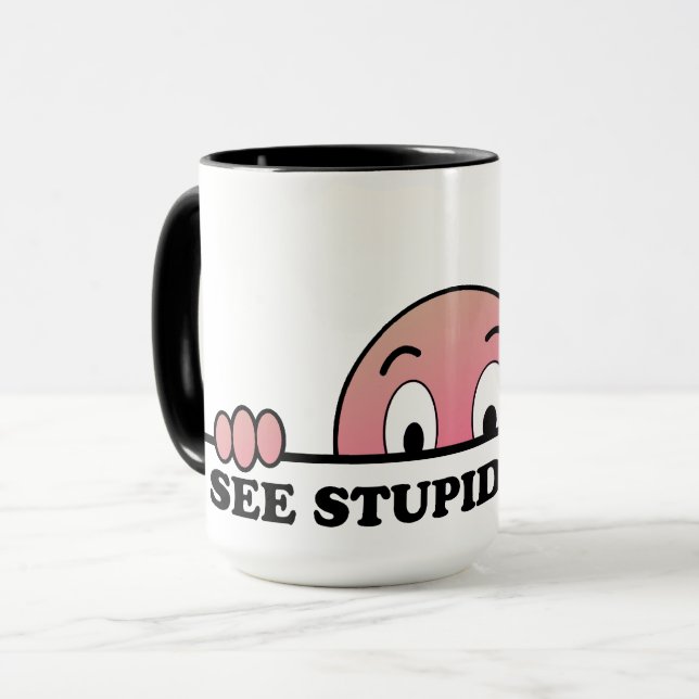 Jag ser stupid People Ley... | ROSA Mugg (Framsida vänster)