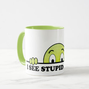 Jag ser stupida människor fräckt Grönt Mugg