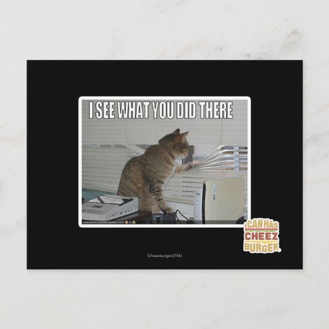 Jag ser vad du gjorde där vykort (Framsida)