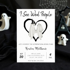 Jag ser Wed People Ghost Halloween Möhippa Inbjudningar