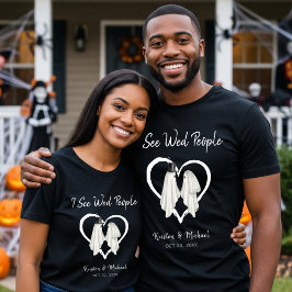 Jag ser Wed People Ghost-paret Halloween Bröllop T Shirt