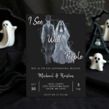 Jag ser Wed People Gothic Ghost Halloween Bröllop
