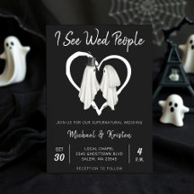 Jag ser Wed People Gothic Ghost Halloween Bröllop