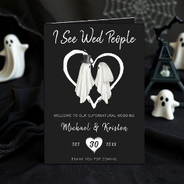 Jag ser Wed People Gothic Ghost Halloween Bröllop Program