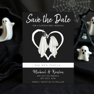 Jag ser Wed People Gothic Ghost Halloween Bröllop Spara Datumet