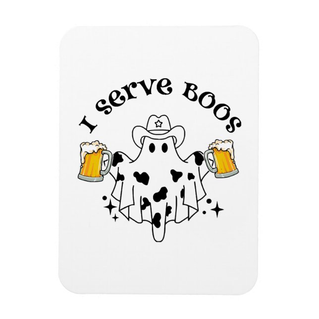 Jag serverar Boos! Bartender spöklik  Magnet (Vertikal)