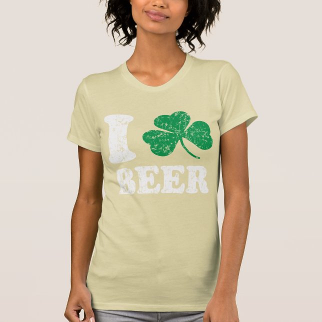 Jag Shamrock Beer Irish St patricks day T-shirt (Framsida)