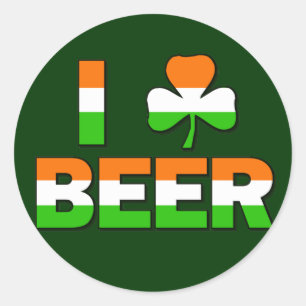 Jag Shamrock Beer! Runt Klistermärke