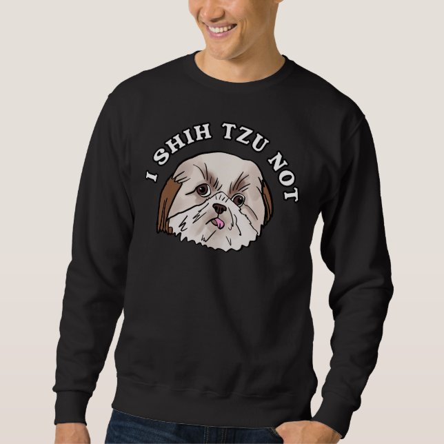 Jag Shih Tzu Not Lång Ärmad Tröja (Framsida)