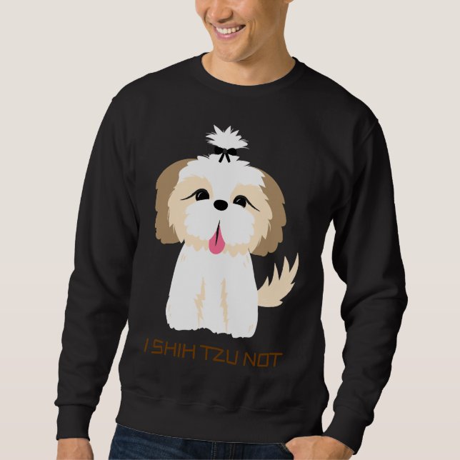 Jag Shih Tzu Not Lång Ärmad Tröja (Framsida)