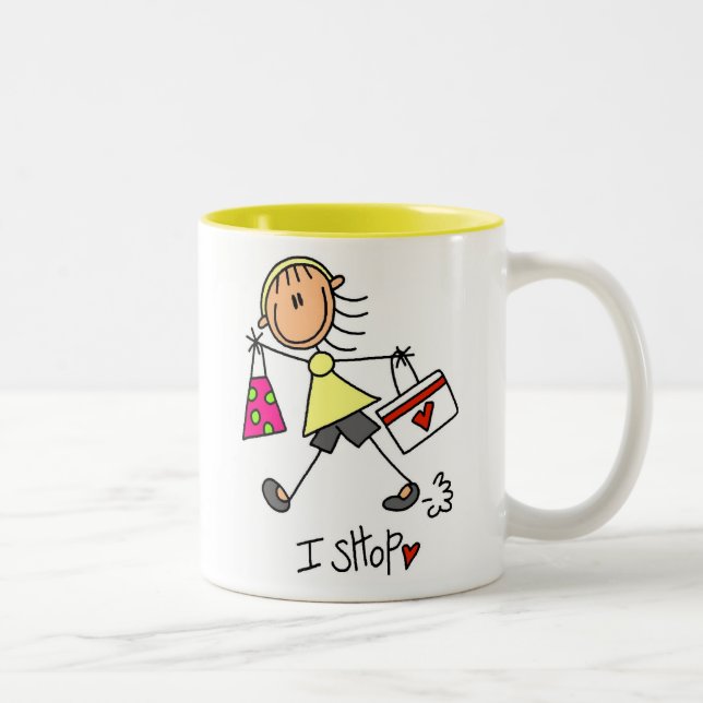 Jag Shop Stick figur Girl Två-Tonad Mugg (Höger)