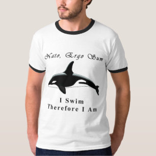 Jag simmar, därför mig förmiddagen t shirt
