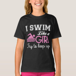 Jag simmar något liknande en flicka t-shirt