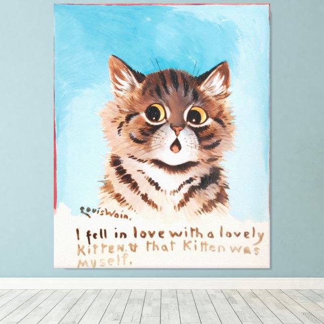 Jag sjönk i Kärlek med en älskad kattunge (mig sjä Canvastryck (Insitu (trägolv))