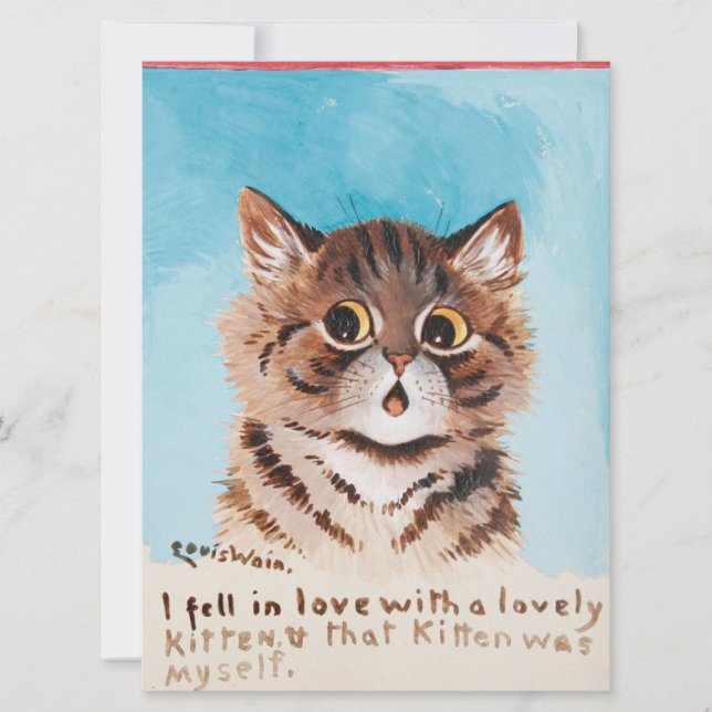 Jag sjönk i Kärlek med en älskad kattunge (mig sjä Julkort (Framsida)