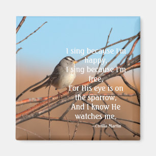 Jag sjunga för att jag är lycklig Sparrow Magnet