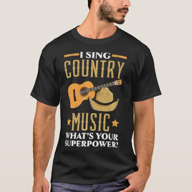 Jag Sjunga Land Music What's Your Superpower Music T Shirt (Framsida)