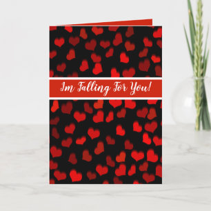 Jag sjunker för dig! Modern Red Hearts Valentine Helgkort