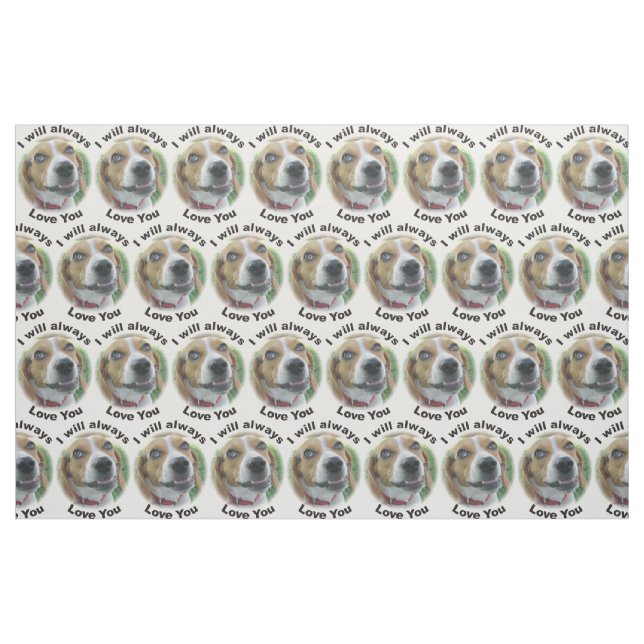 Jag ska alltid kärlek dig Beagletyg Tyg (Fat Quarter)