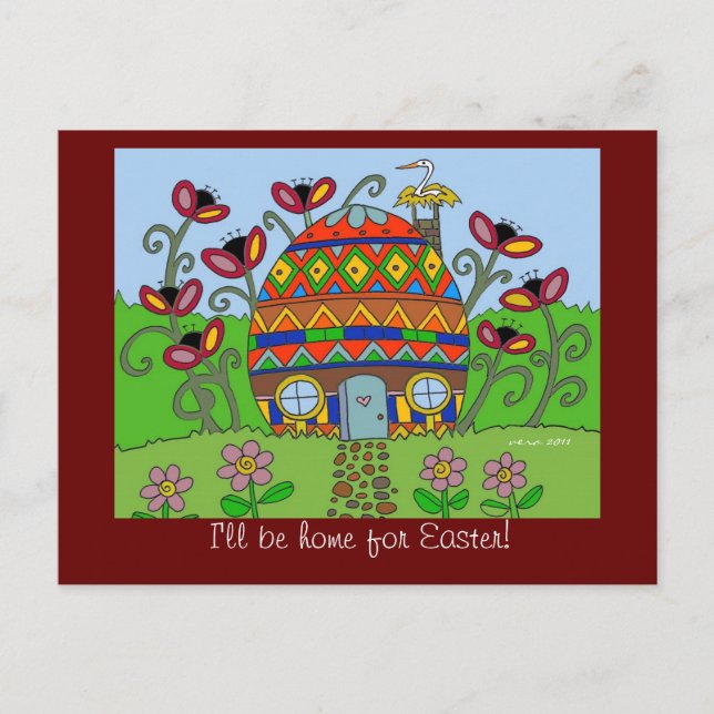 Jag ska är hem- för påsk! helg vykort (Framsida)