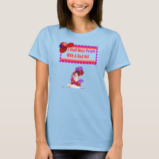 Jag ska bära lila med en röd hatt tee shirt