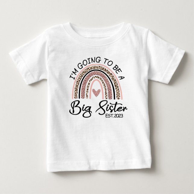 Jag ska bli Big Sister 2023, Gravid Reveal T Shirt (Framsida)