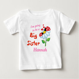 Jag ska bli en Big Sister Ladybugs Flower Tee Shirt