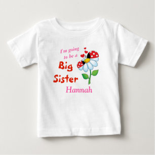 Jag ska bli en Big Sister Ladybugs Flower Tee Shirt